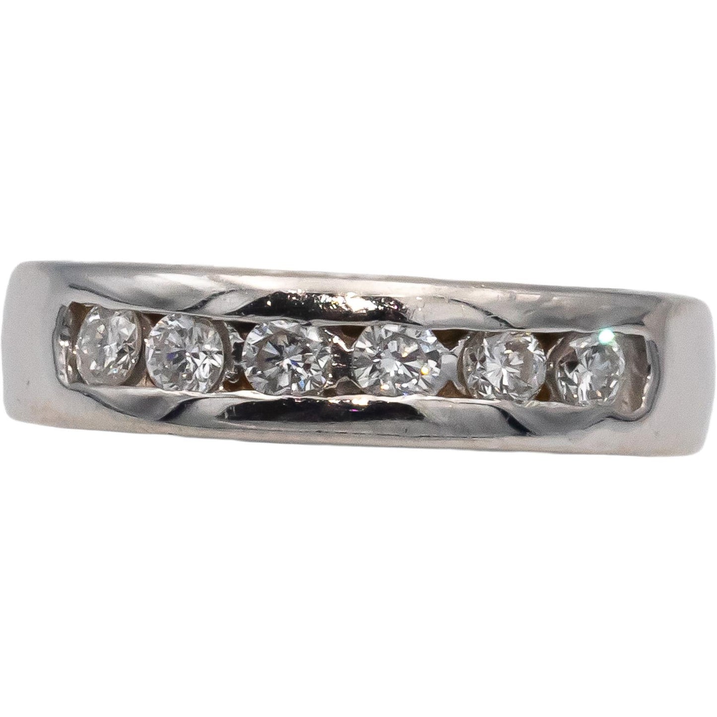 14k White Gold VS Round Channel Set Diamond Band Ring 0.50CT Size 7.25