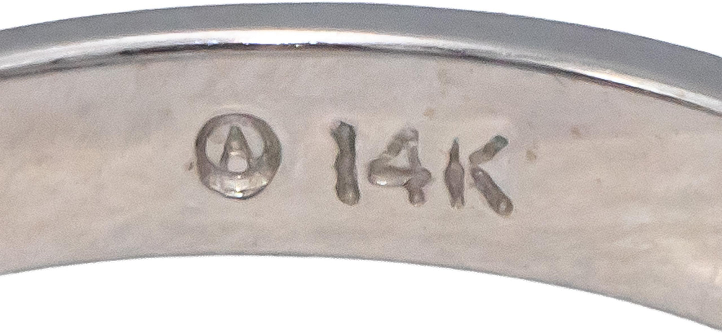 14k White Gold VS Round & Princess Cut Diamond Engagement Ring 0.75CT Size 7