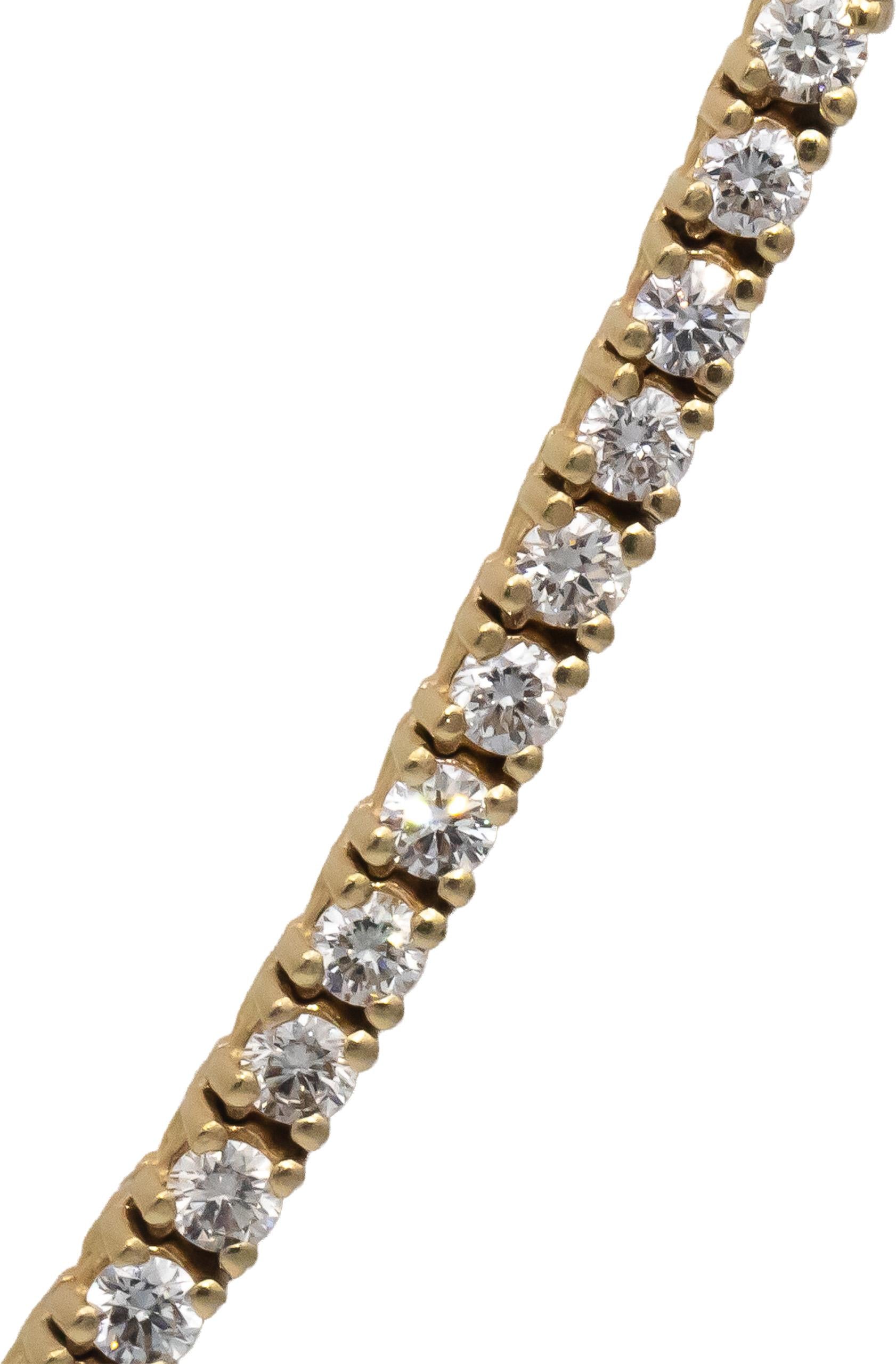 14k Yellow Gold VS Round Diamond Tennis Necklace 10.75CT