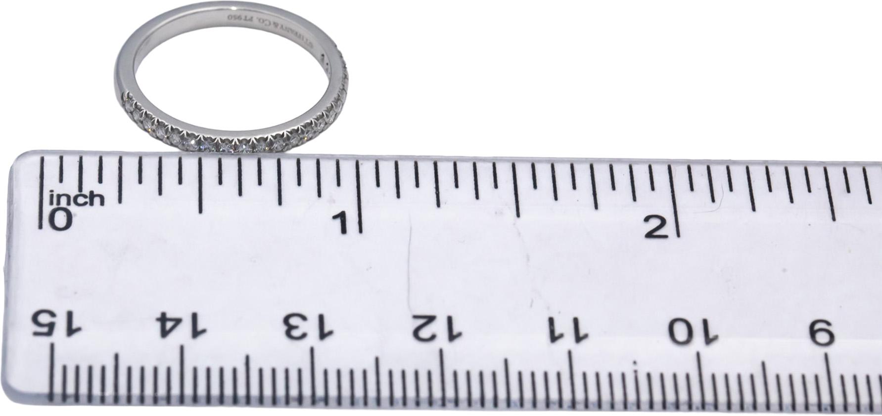 TIFFANY & CO. Platinum VS Round Diamond Soleste Band Ring 0.17CT Size 5.5