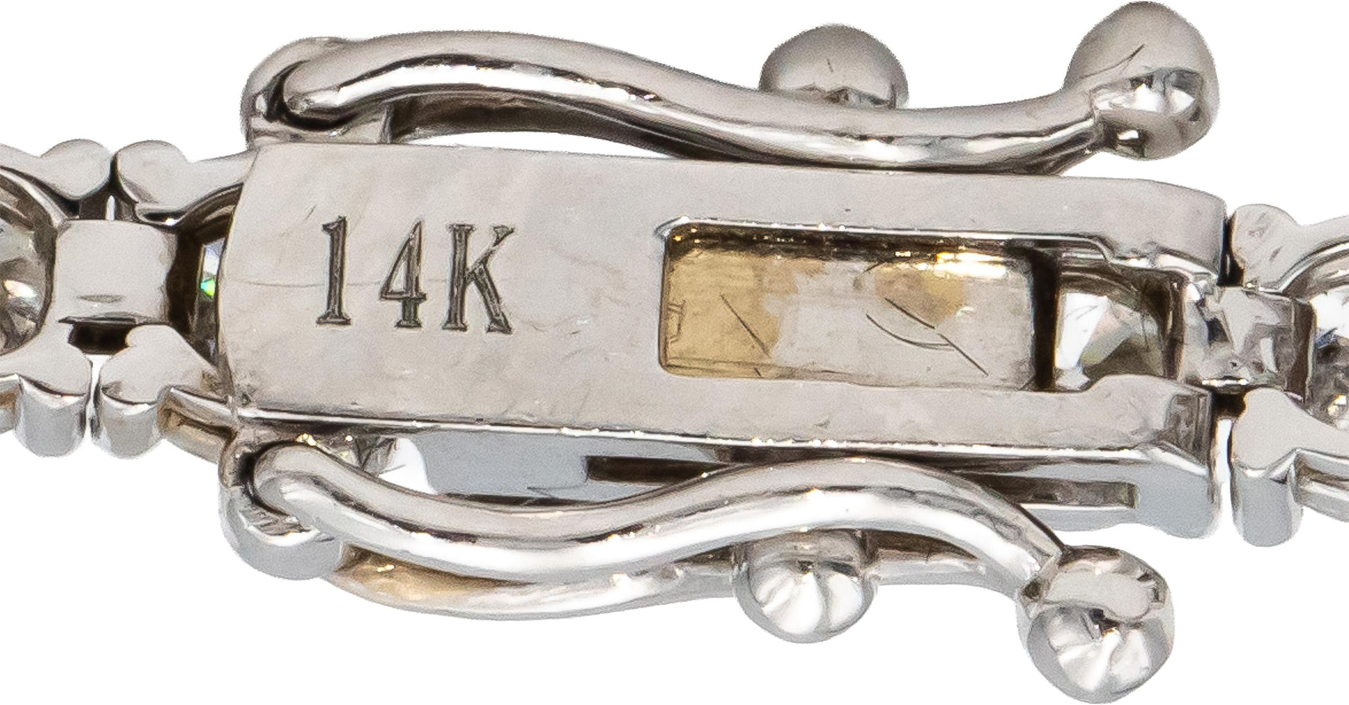 14k White Gold Round Diamond Tennis Bracelet 5.55CT