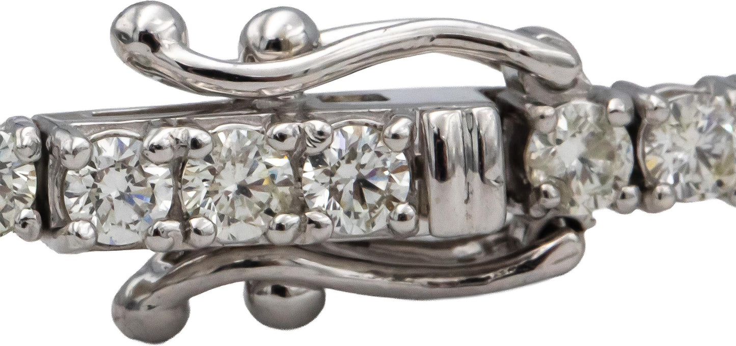 14k White Gold Round Diamond Tennis Bracelet 3.91CT