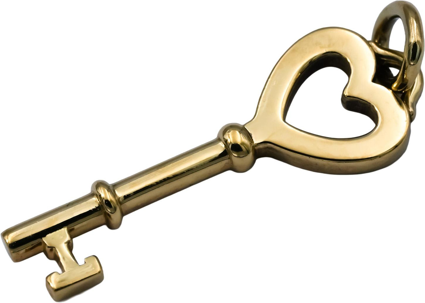 TIFFANY & CO. 18k Yellow Gold Heart Key Charm Pendant