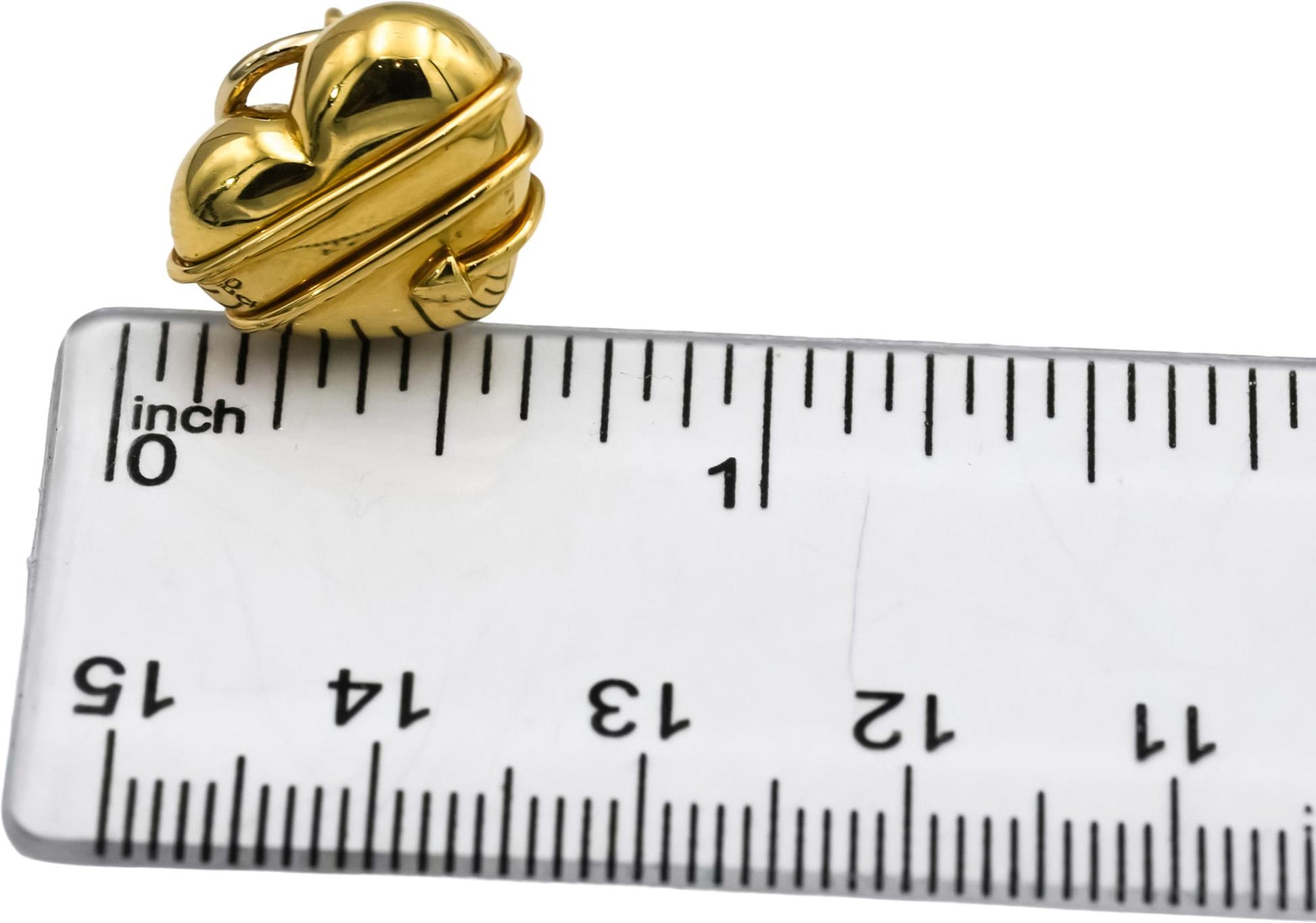 TIFFANY & CO. 18k Yellow Gold Cupid Arrow Heart-Shaped Earrings 1994