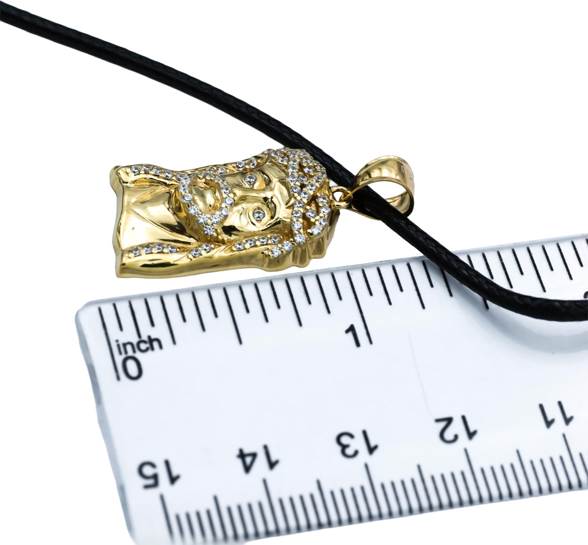 10k Yellow Gold Round Diamond Jesus Christ Pendant Necklace 0.25CT