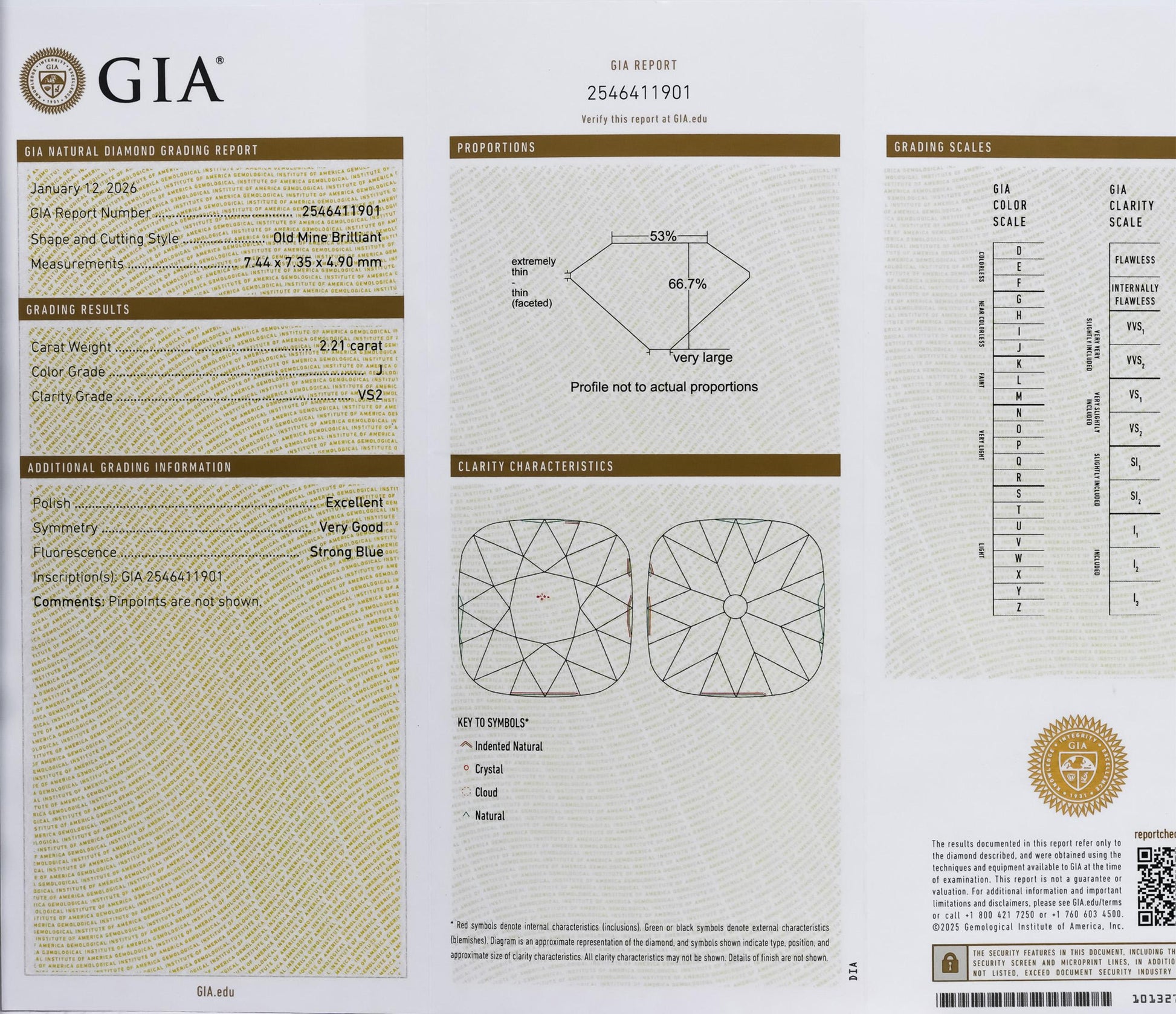 GIA Certified 2.21CT Old Mine Cut Diamond J Color VS2 Clarity Loose Stone