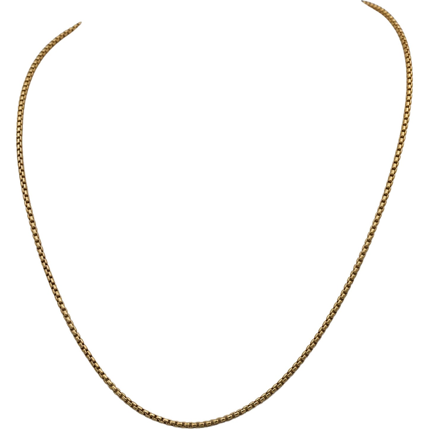 DAVID YURMAN 18k Yellow Gold Rolled Box Link Chain Necklace 1.7mm Wide