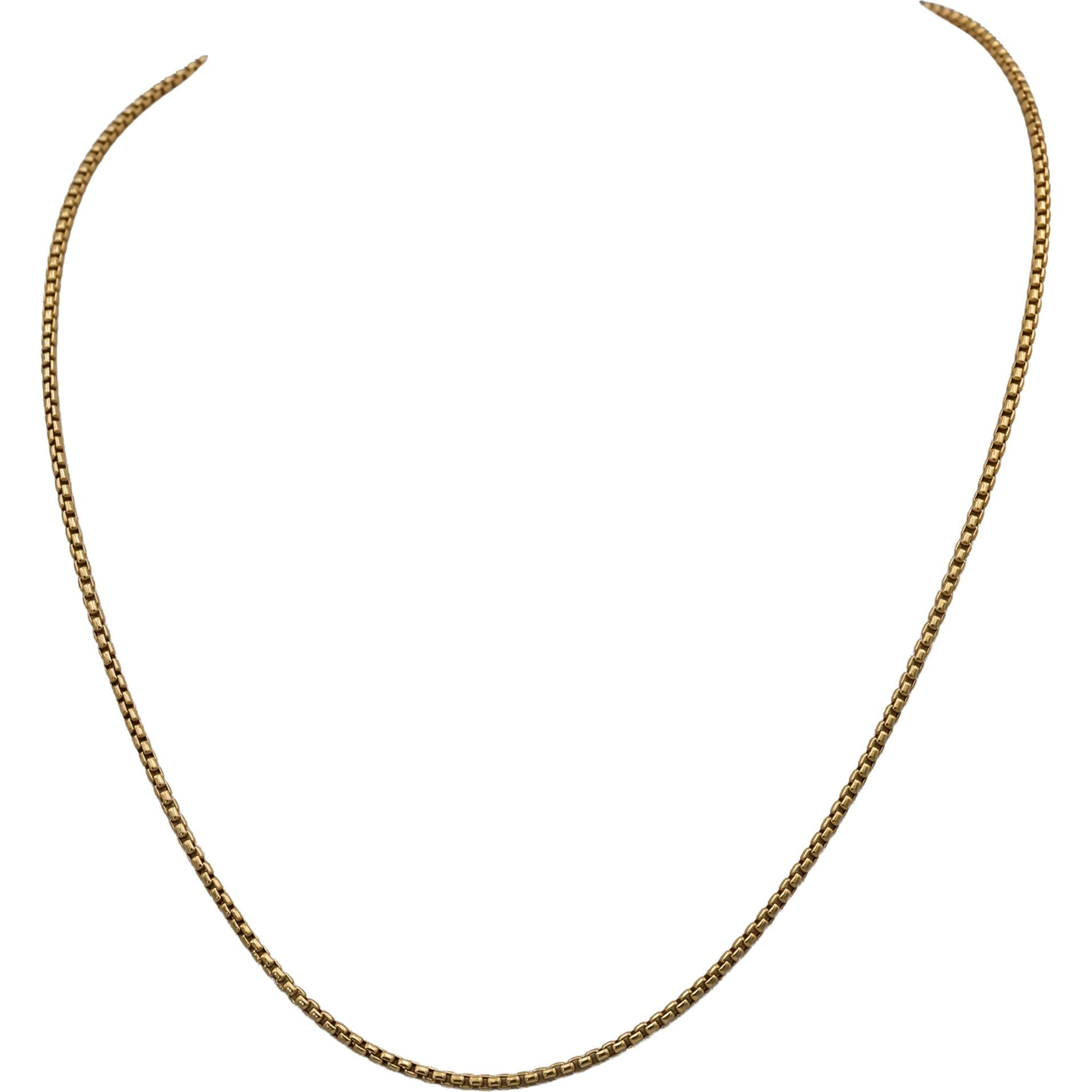 DAVID YURMAN 18k Yellow Gold Rolled Box Link Chain Necklace 1.7mm Wide