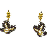 18k Yellow Gold Rhodium Pink Tourmaline Butterfly Dangle Earrings 2.50CT