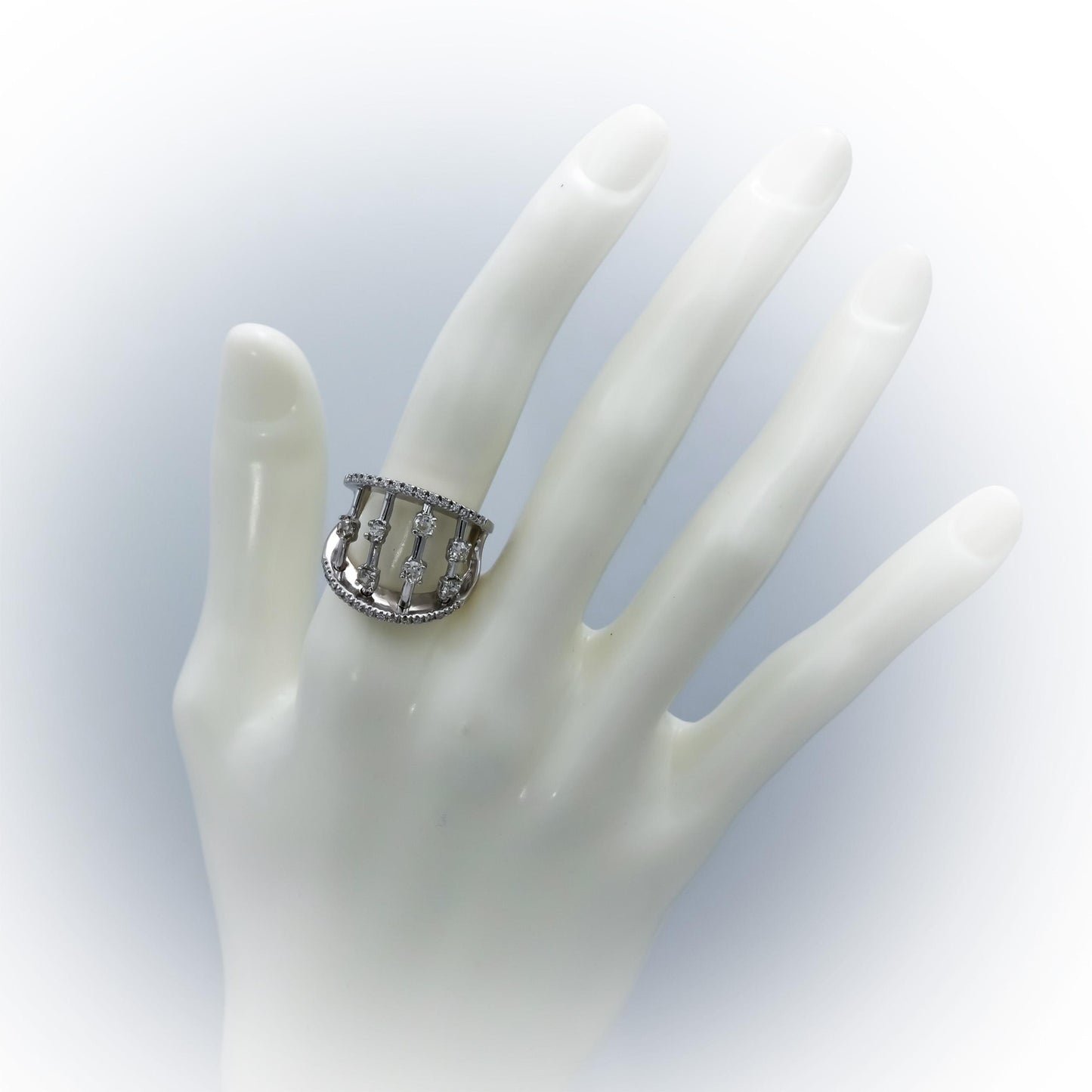 18k White Gold VS Old Mine and Modern Cut Diamond Ring 1.0CT Size 6.5