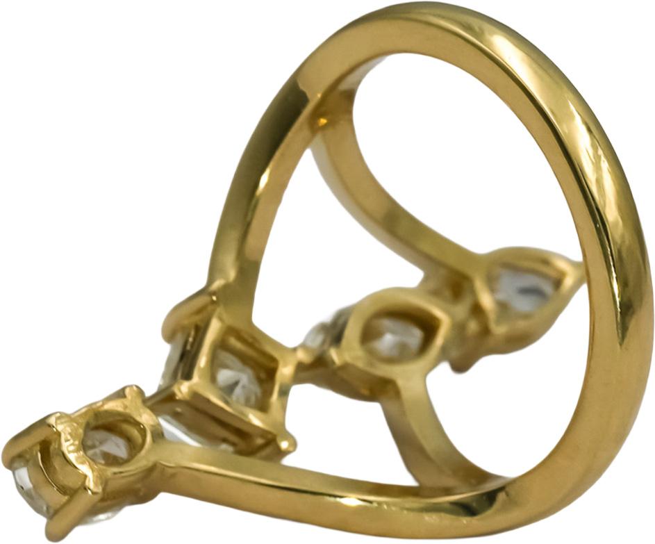 14k Yellow Gold Oval Princess Marquise Pear Diamond Ring 2.08CT Size 6.5