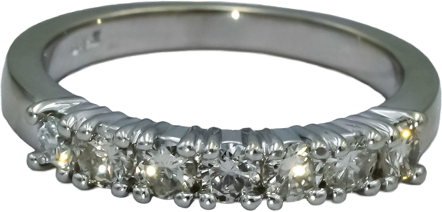 14k White Gold Round Diamond Anniversary Band Ring 0.49CT Size 5.25