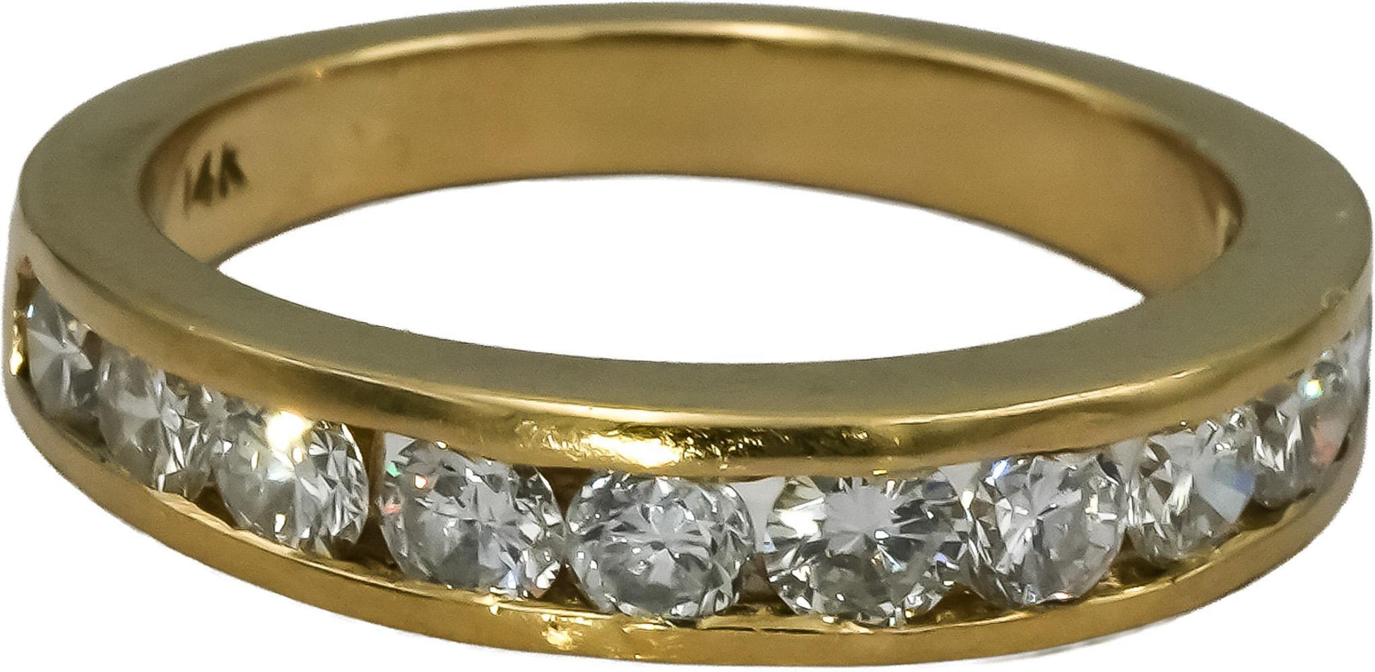 14k Yellow Gold Round Channel Set Diamond Band Ring 1.0CT Size 6.25