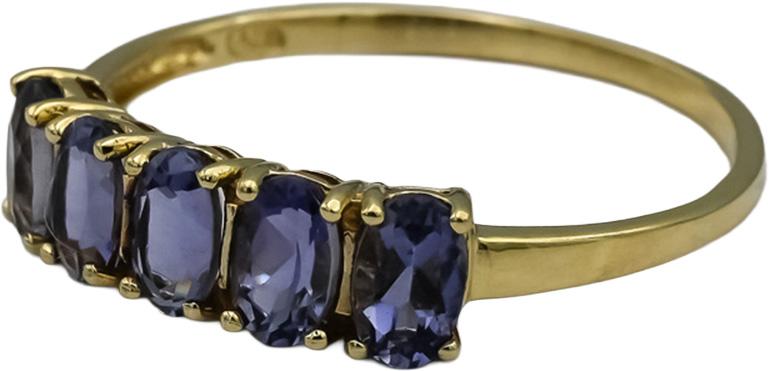 10k Yellow Gold Oval Cut Tanzanite Band Ring 1.0CT Size 8.25