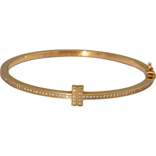 TIFFANY & CO. 18k Rose Gold VS Diamond Tiffany T Wire Bangle Bracelet .31CT
