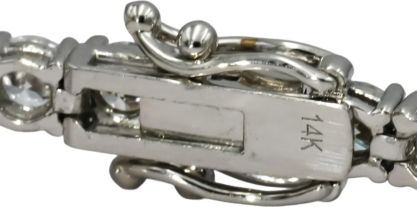 14k White Gold VS Round Lab-Grown Diamond Tennis Bracelet 8.94CT