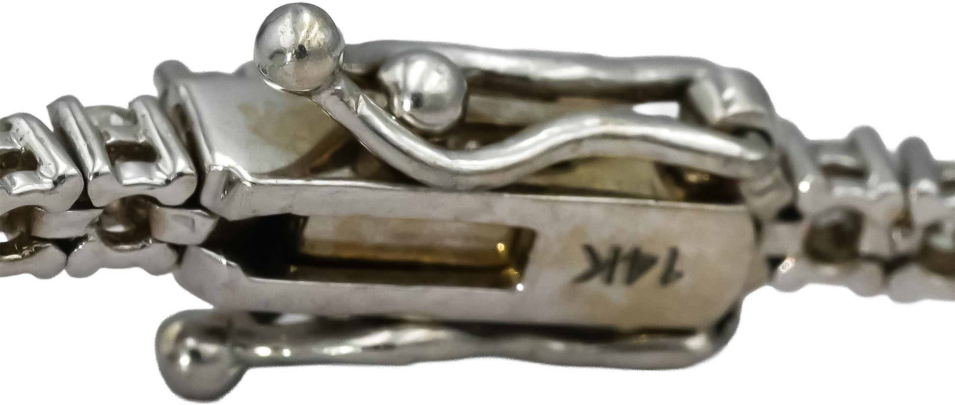 14k White Gold Round Diamond Tennis Bracelet 2.25CT