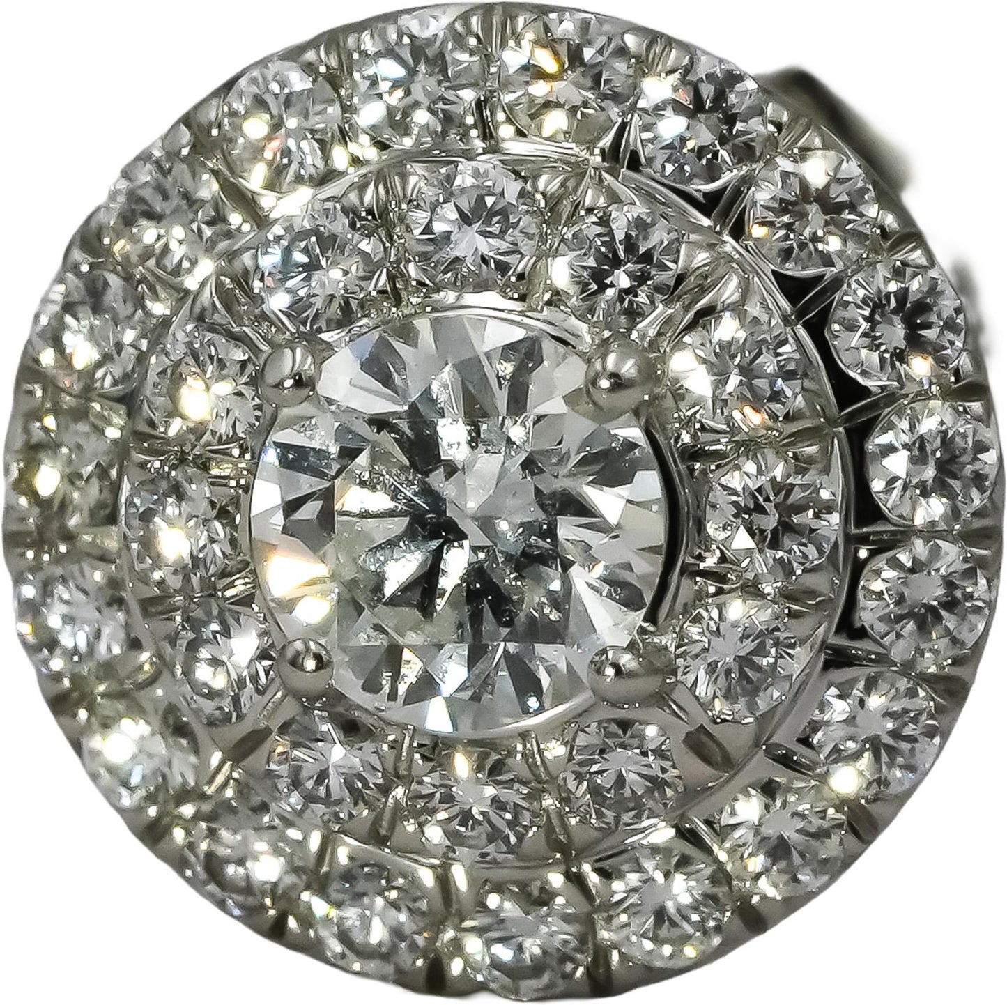 TIFFANY & CO. 18k White Gold Diamond Soleste Stud Earrings w/ Box 0.95CT