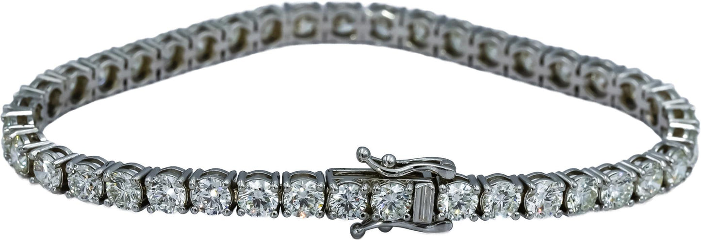 14k White Gold VS Round Diamond Tennis Bracelet 10.51CT