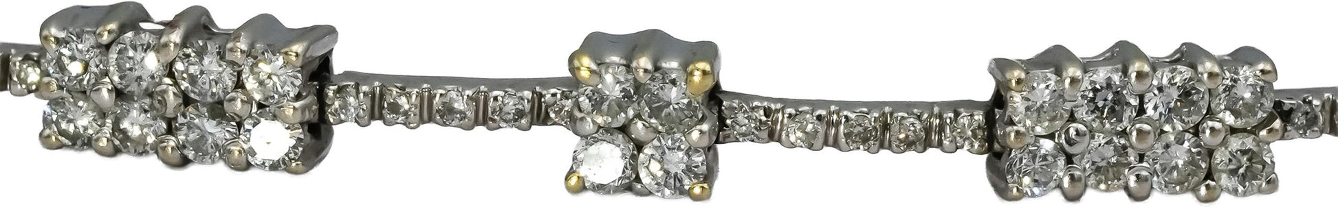 14k White Gold Round Diamond Fancy Link Bracelet 2.0CT
