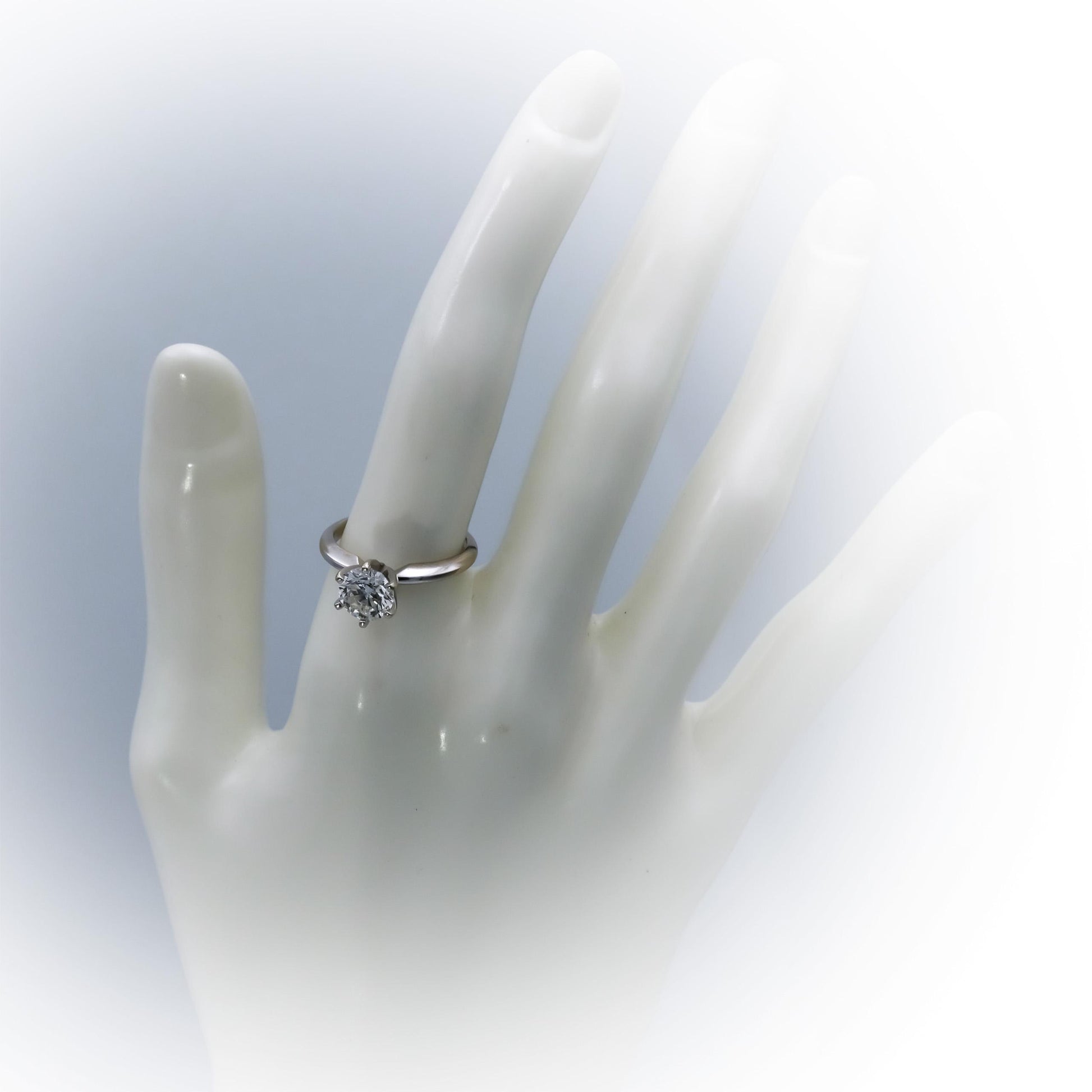 GIA 14k White Gold VS2/I Round Diamond Engagement Ring 1.50CT Size 6.25