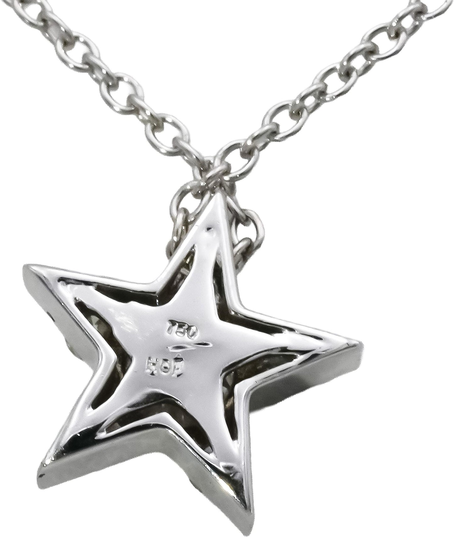 HEARTS ON FIRE 18k White Gold VS Diamond Star Pendant Necklace 0.42CT