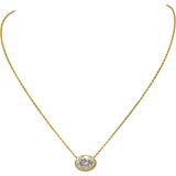 14k Yellow Gold VS Oval Cut Lab-Grown Diamond Pendant Necklace 2.23CT