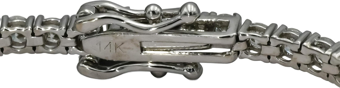 14k White Gold VS Round Diamond Tennis Bracelet 3.65CT