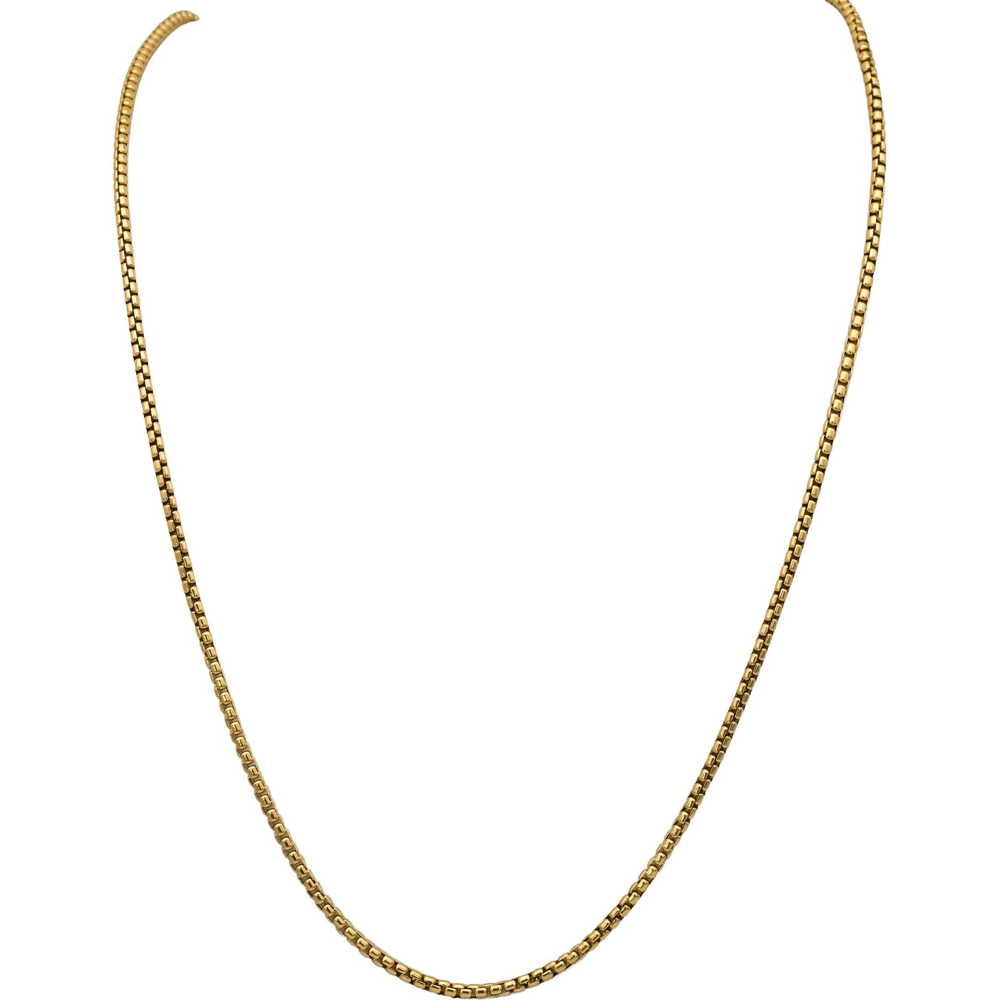 DAVID YURMAN 18k Yellow Gold 2.2mm Wide Box Chain Necklace w/ Box 4-5k Retail