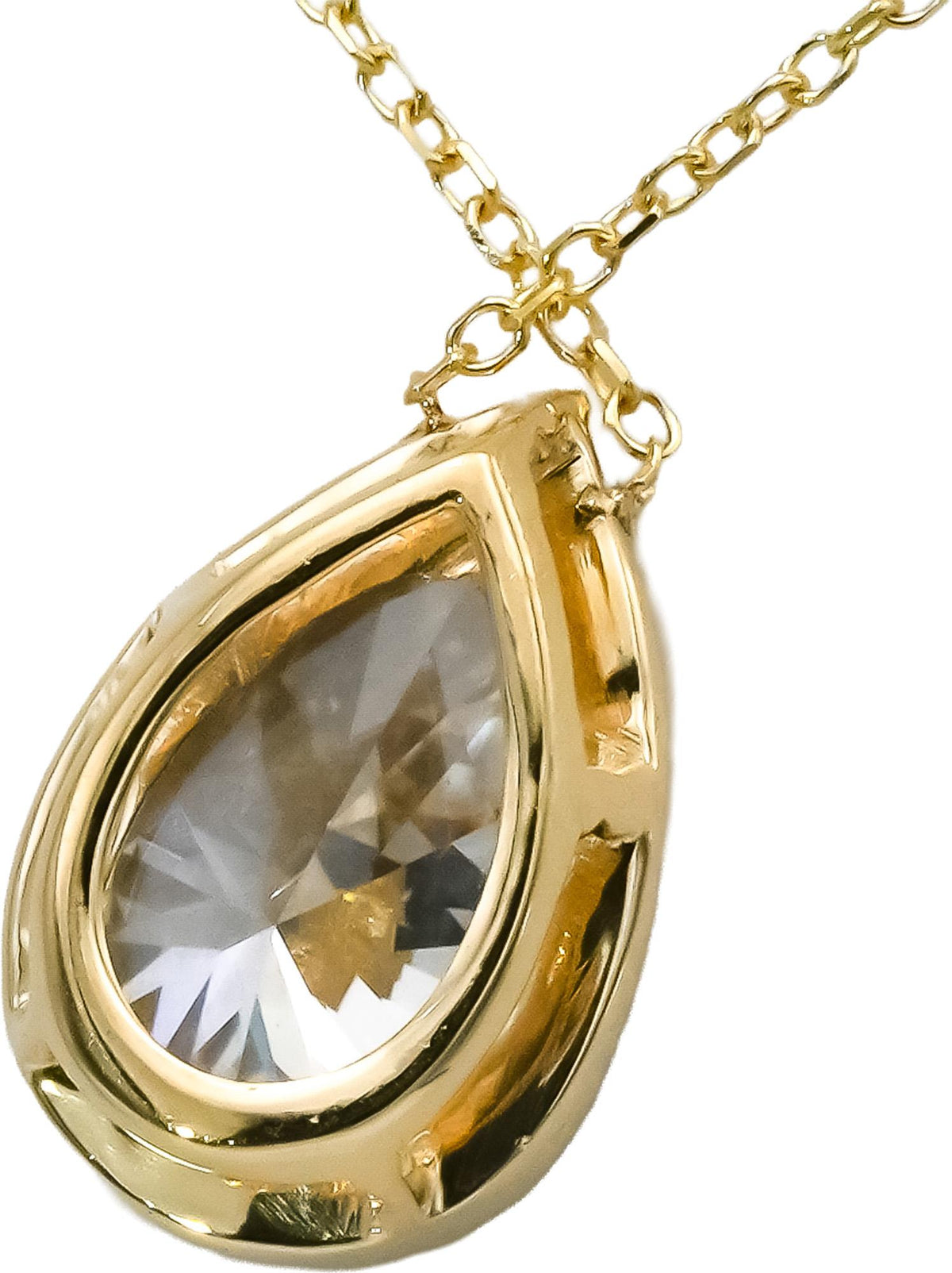 IGI 14k Yellow Gold VS1/F Pear Cut Lab-Grown Diamond Pendant Necklace 1.84CT