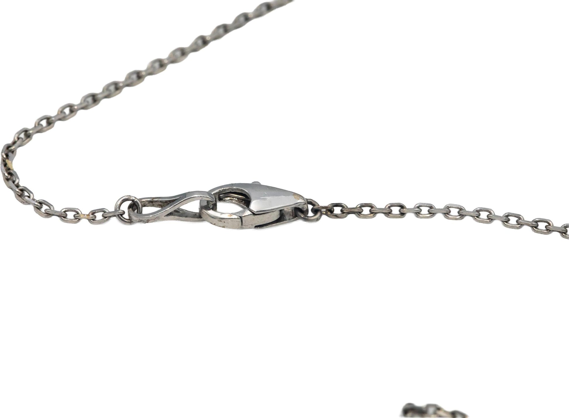 14k White Gold 0.32CT Diamond and Tsavorite Garnet Evil Eye Pendant Necklace