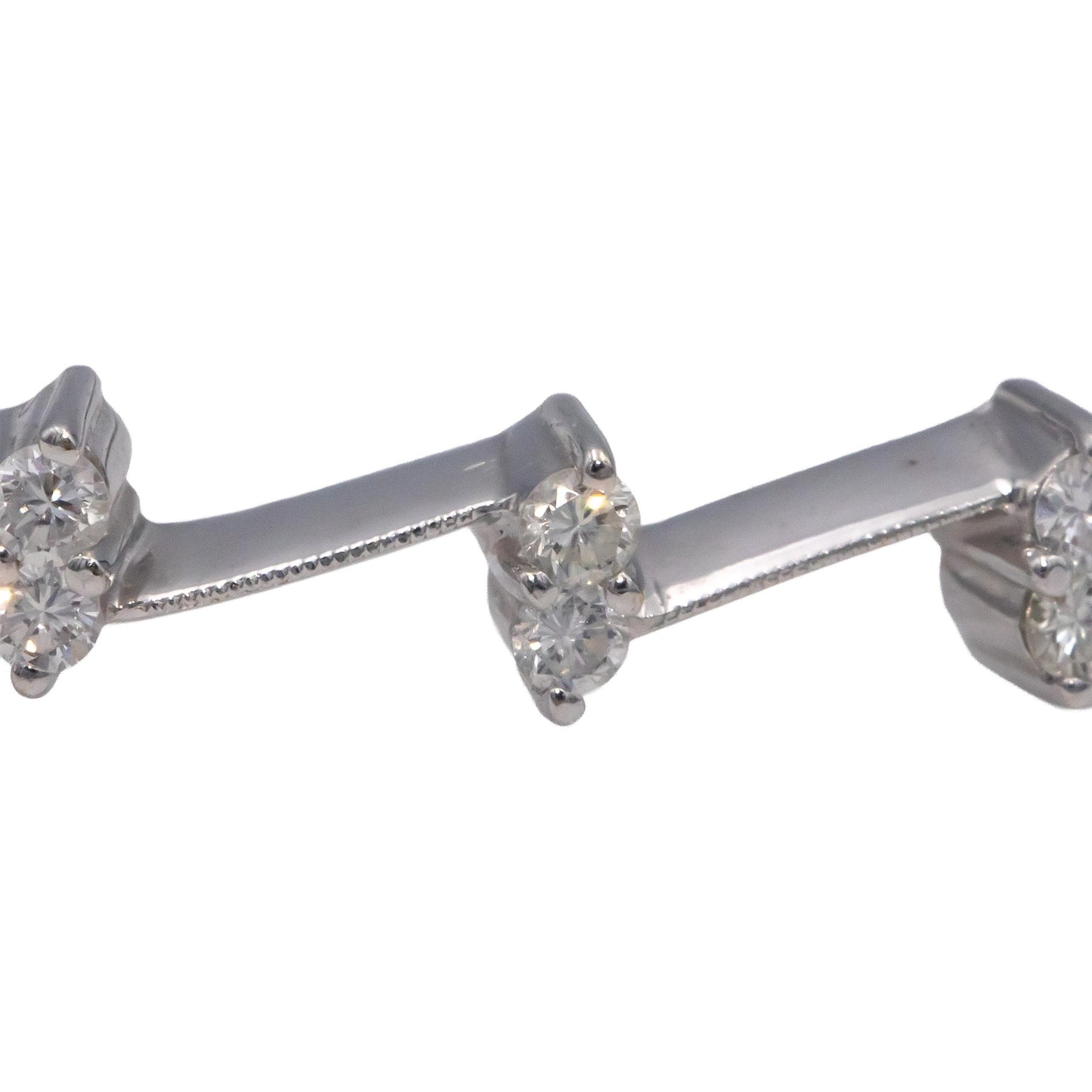 18k White Gold Jewelry 0.55CT Round Cut Diamond Bangle Bracelet