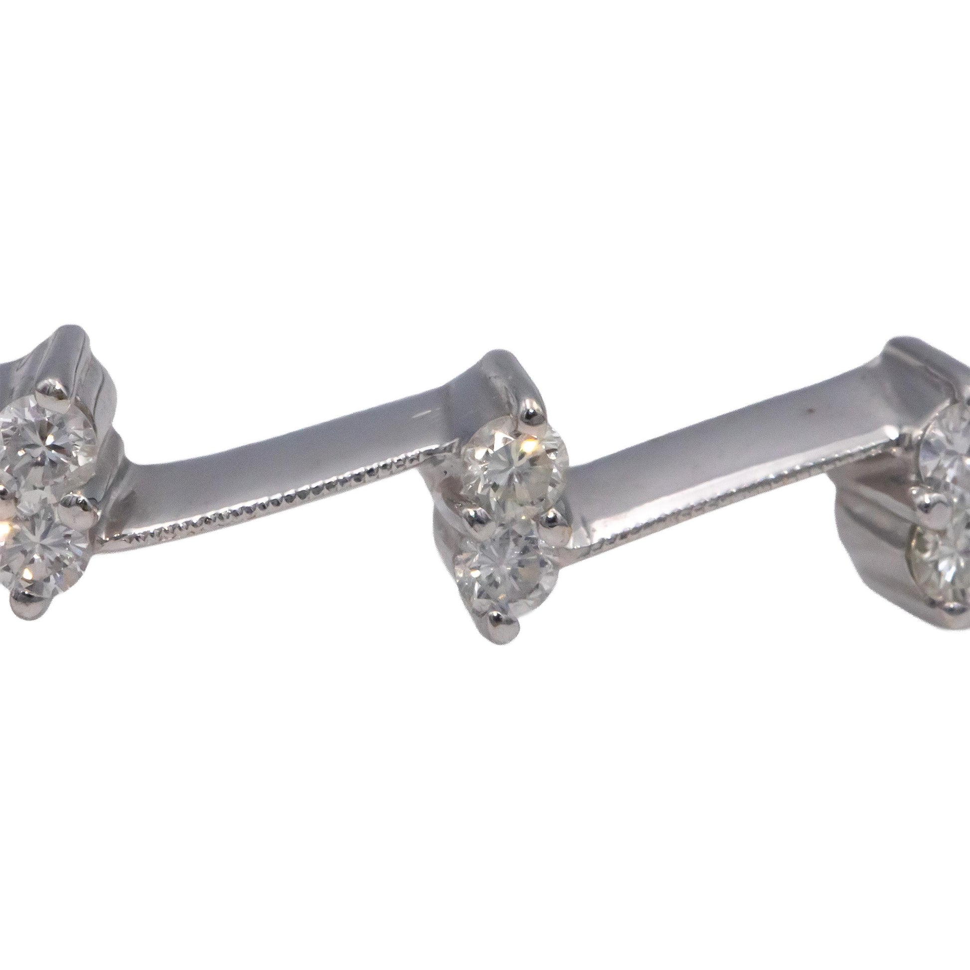 18k White Gold Jewelry 0.55CT Round Cut Diamond Bangle Bracelet