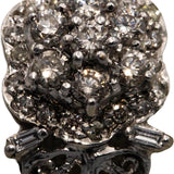10k White Gold Round and Baguette Cut Diamond Cluster Stud Earrings 1.25CT