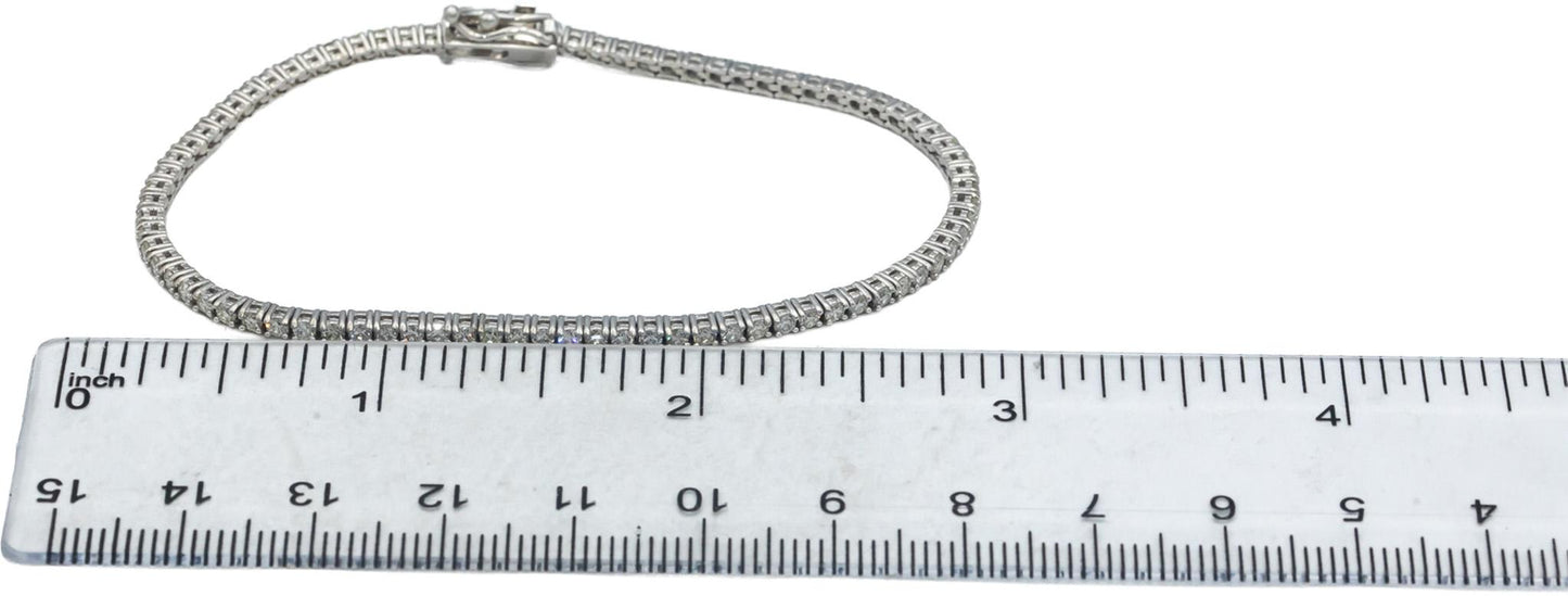 18k White Gold Jewelry 2.08CT Round Cut Diamond Tennis Bracelet