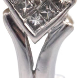 14k White Gold Jewelry Princess Cut Diamond Curved Stud Earrings 0.20CT