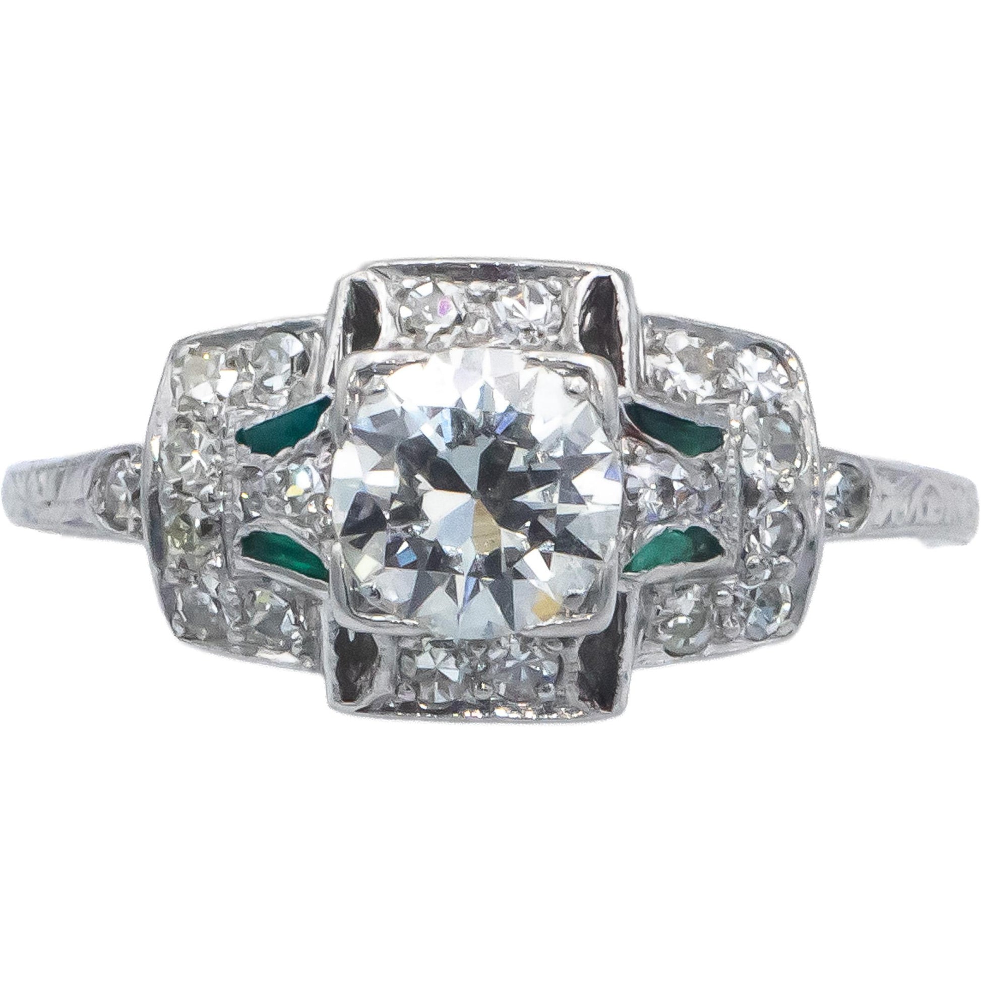 Vintage Antique Platinum Diamond Filigree Ring 1.05CT w/ 0.75CT Center Size 8.25