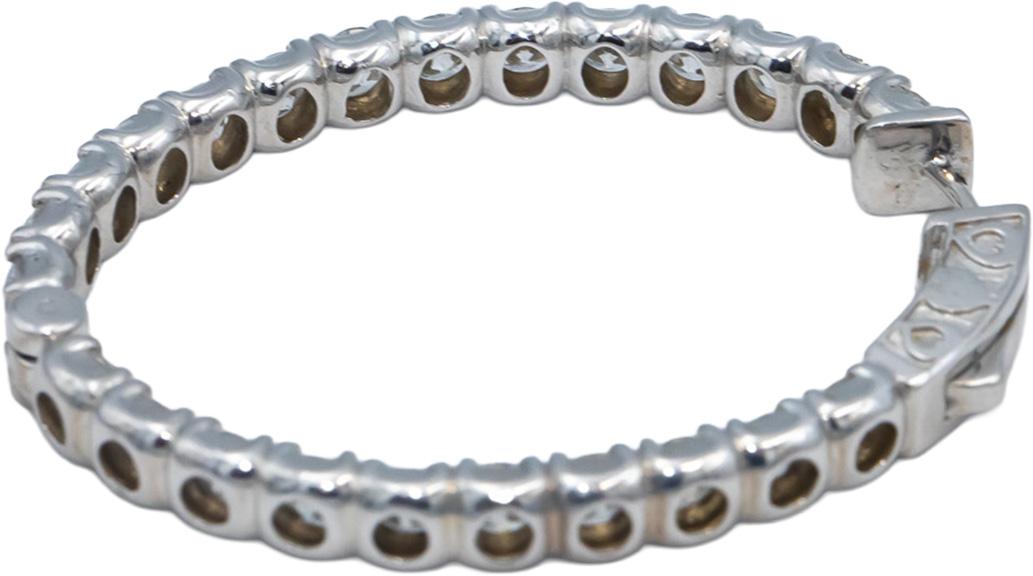 18k White Gold VS Round Diamond Inside Out Circle Hoop Earrings 7.33CT