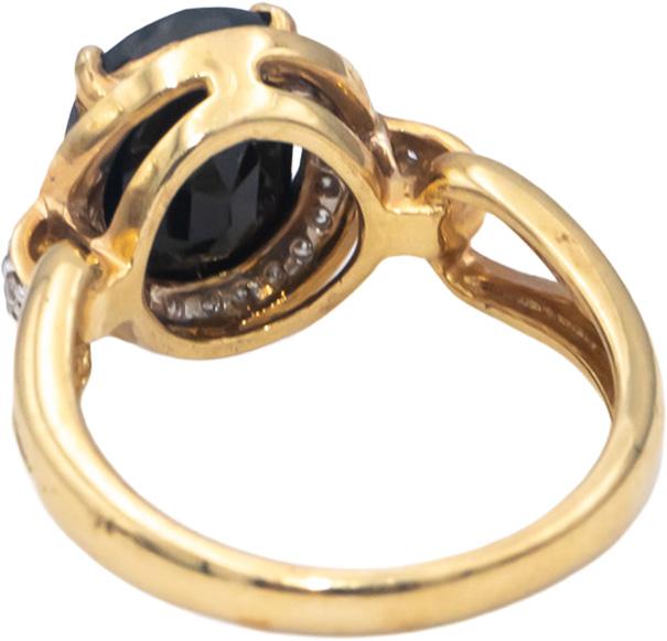 14k Yellow Gold Oval Sapphire & Round Diamond Halo Ring 4.20CT Size 6