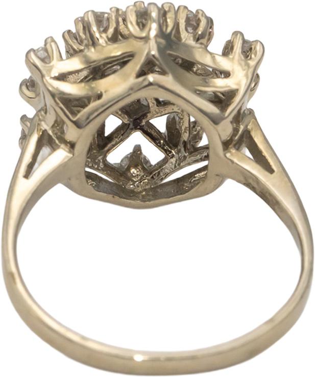 14k White Gold Round Diamond Cluster Cocktail Ring 0.75CT Size 7.5