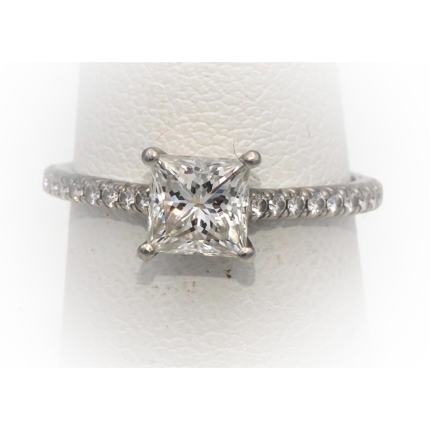 TIFFANY & CO. Platinum Diamond Engagement Ring 1.24CT w/ 1.08CT Center Size 6