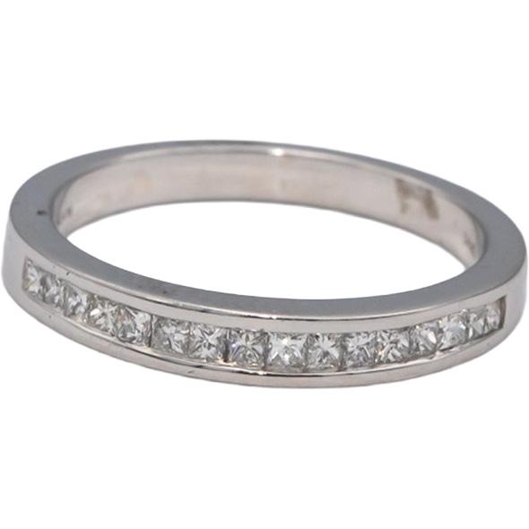 14k White Gold VS Princess Cut Channel Set Diamond Band Ring 0.40CT Size 6.75