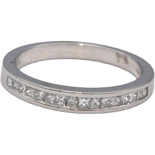 14k White Gold VS Princess Cut Channel Set Diamond Band Ring 0.40CT Size 6.75
