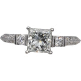 18k White Gold Lab-Grown & Natural Diamond Engagement Ring 1.42CTW Size 6.5