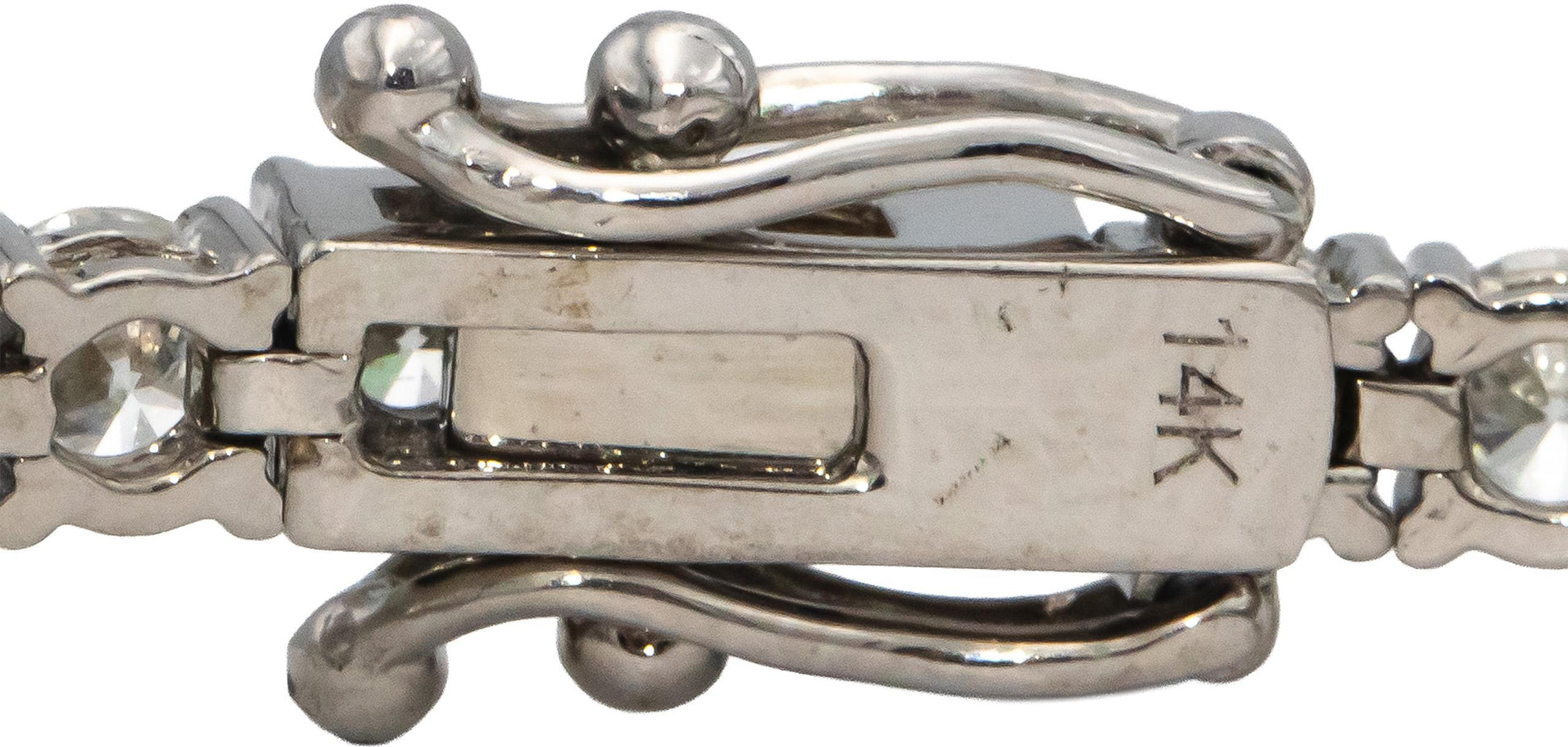 14k White Gold VS Round Diamond Tennis Bracelet 6.45CT