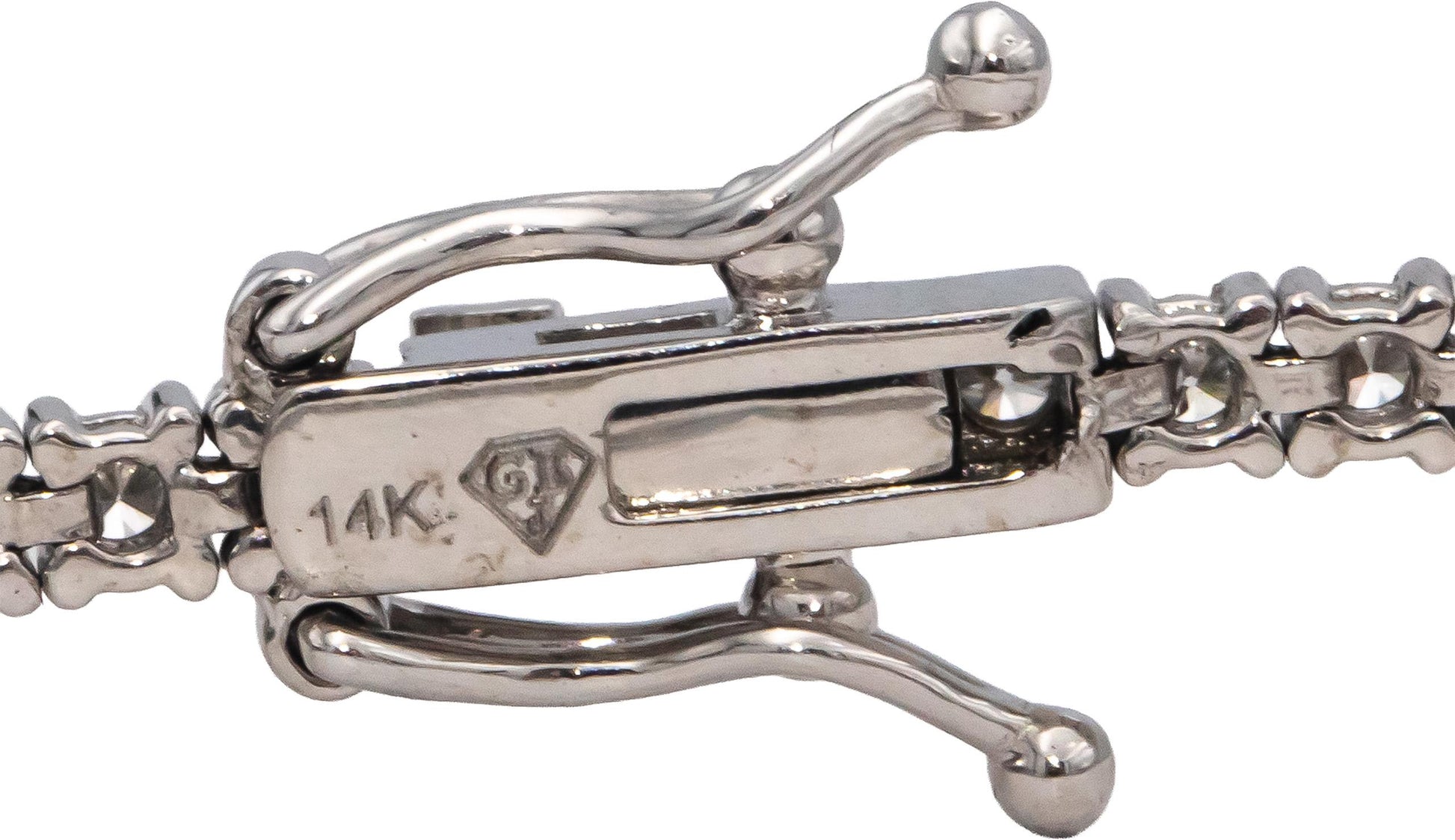 14k White Gold VS Round Diamond Tennis Bracelet 2.10CT