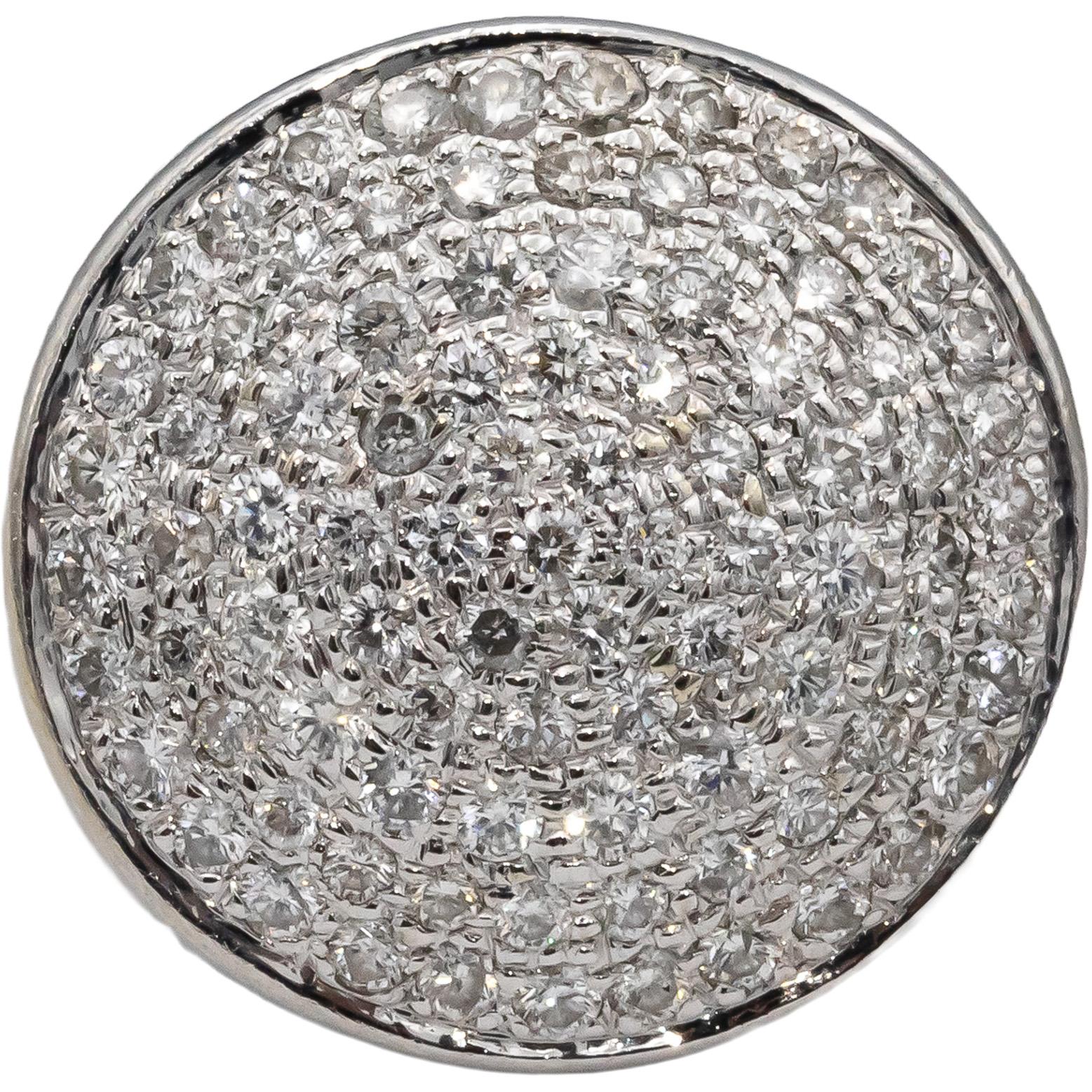 14k White Gold Round Diamond Cluster Cocktail Ring 2.0CT Size 8