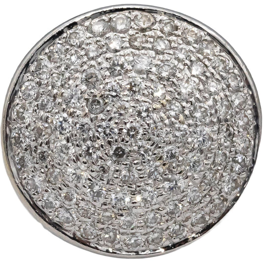 14k White Gold Round Diamond Cluster Cocktail Ring 2.0CT Size 8