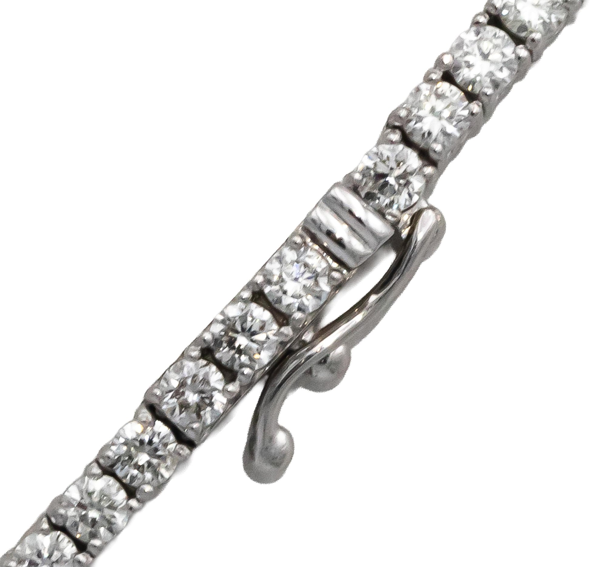 14k White Gold Round Diamond Tennis Necklace 9.15CT