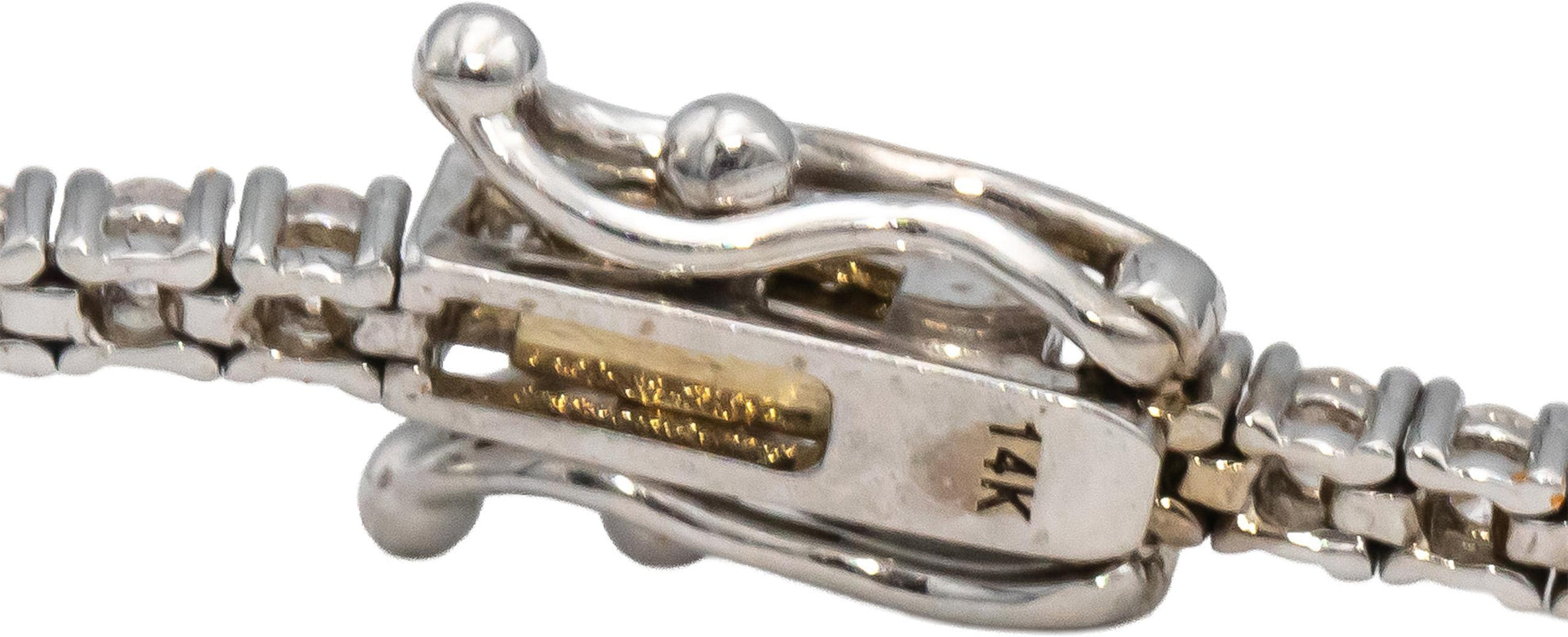 14k White Gold Round Diamond Tennis Bracelet 1.90CT